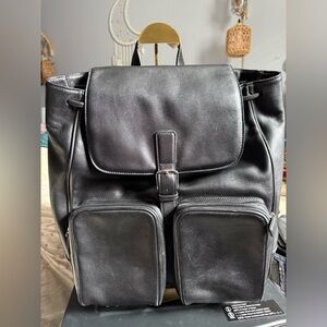 Vintage Coach Black Travel Large Classic Drawstring Duffle Backpack
